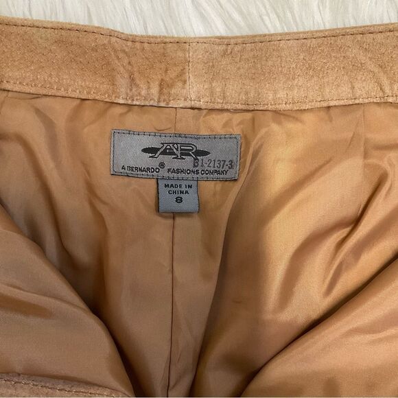 NEW AR BERNARDO Nutmeg Brown Genuine Leather Suede Stright Trousers Pants 8 - Picture 13 of 16
